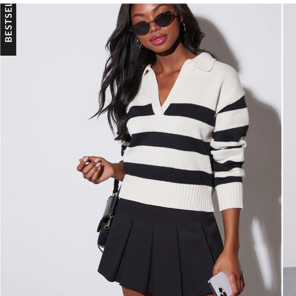 Vici Graham Striped Polo Sweater size medium